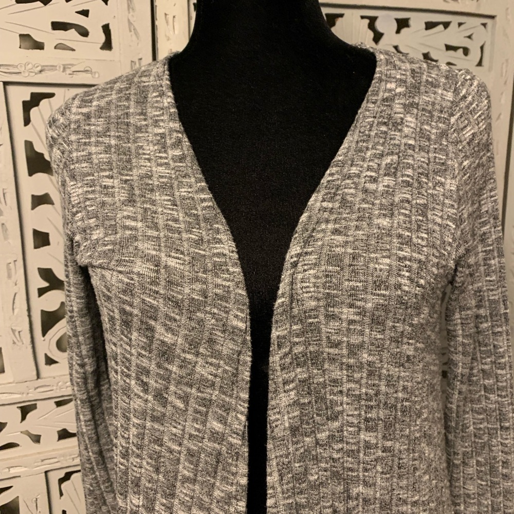 LULAROE! CUTE BLACK & GREY EXTRA LONG LIGHTWEIGHT LONG SLEEVE SWEATER CARDIGAN - Picture 4 of 9